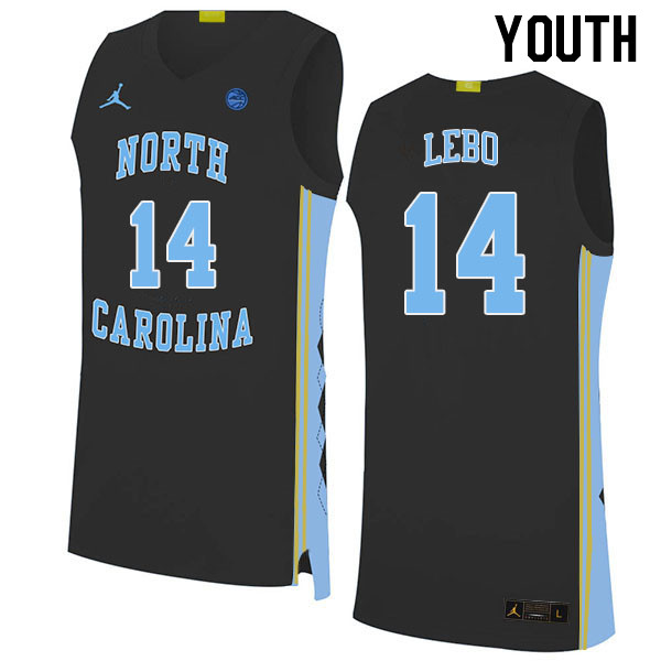 Youth #14 Creighton Lebo North Carolina Tar Heels College Basketball Jerseys Stitched Sale-Black - Click Image to Close